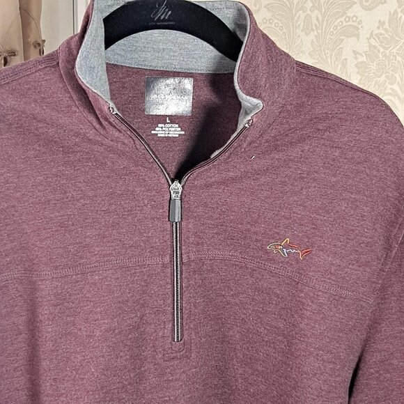 Greg Norman for Tasso Ella Size Large Heathered Maroon 1/4 Zip Pullover EUC - Picture 4 of 9